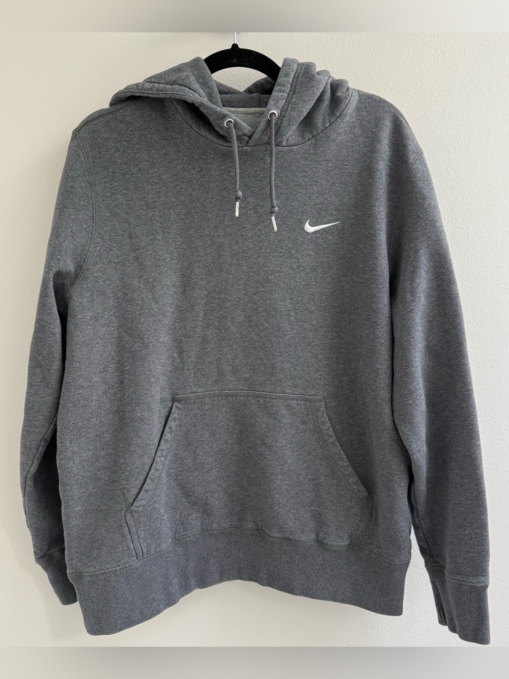 Nike Men's Gray Hoodie with White Swoosh